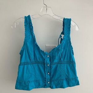 Women's Kerry Embroidered Ruffle-Trim Cotton Tank Top - Free People